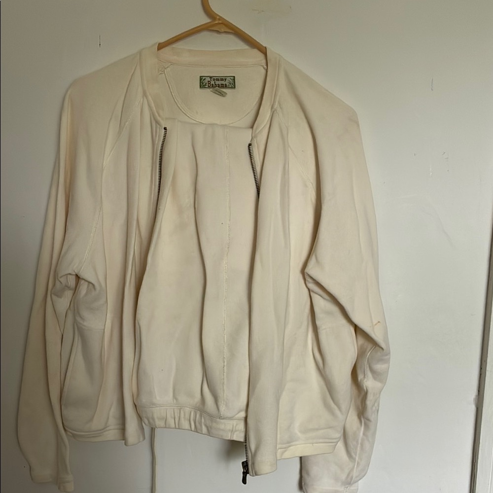 Tommy Bahama Cream Bomber Jacket